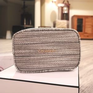 Chanel Tweed Makeup Cosmetic Bag Pouch Case